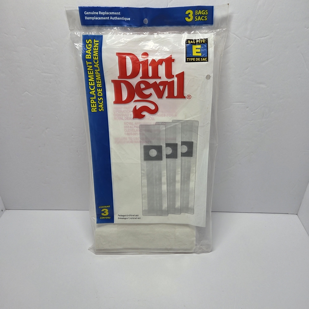 Dirt Devil Type E Vacuum Bags‎ 1 Pack of 3 (3 Bags Total)